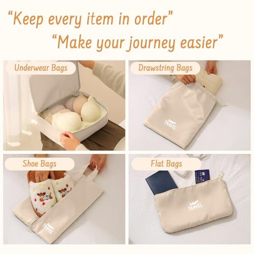 YEEYAA 8 Set Packing Cubes for Travel Suitcase Organizer Bags Luggage Packing Cubes Set Travel Essentials Accessories Gifts for Women - Image 3