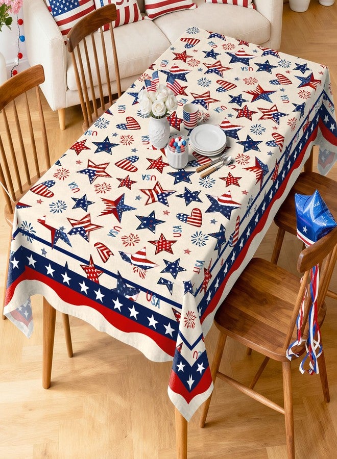 Arquiel 4th of July Tablecloth Waterproof, Patriotic Independence Day Table Cloth Rectangle Stain Resistant, Washable Table Cover for Home Kitchen Dining Party Decoration (60×84 Inch) - Image 3