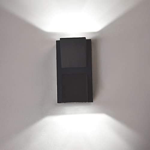 Homenique 6W LED Outdoor Exterior Wall Step UPDown Light Fixture Lamp Black Finish Warm White Metal - Image 2