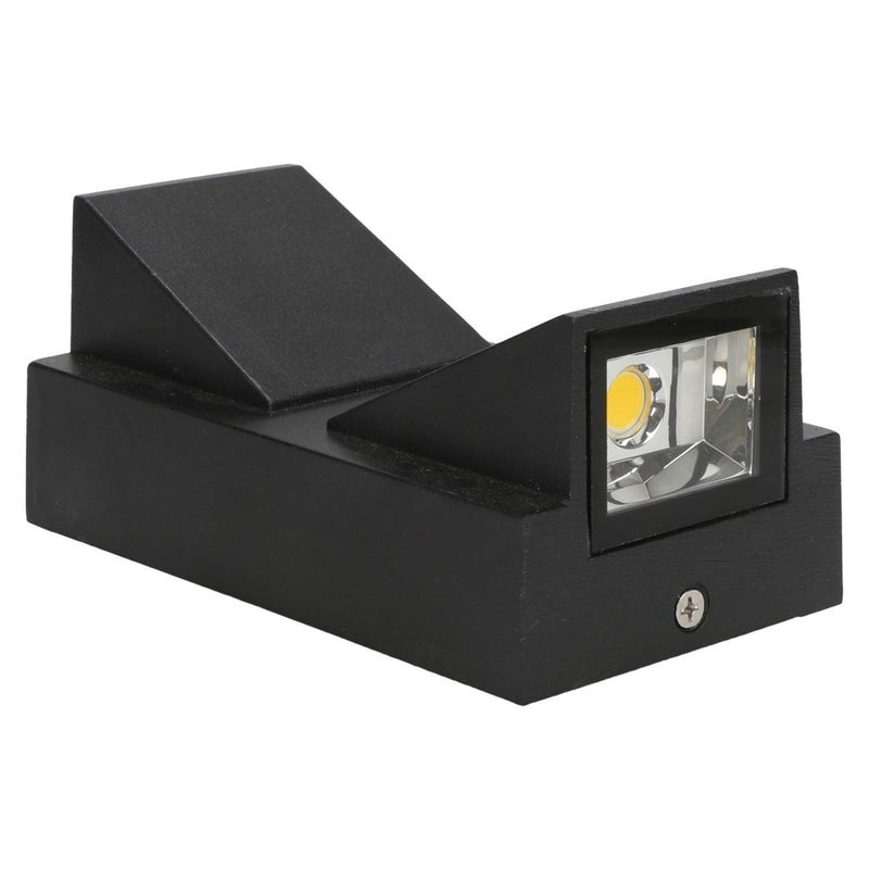 Homenique 6W LED Outdoor Exterior Wall Step UPDown Light Fixture Lamp Black Finish Warm White Metal - Image 1