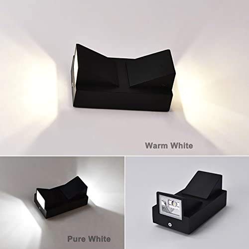 Homenique 6W LED Outdoor Exterior Wall Step UPDown Light Fixture Lamp Black Finish Warm White Metal - Image 4