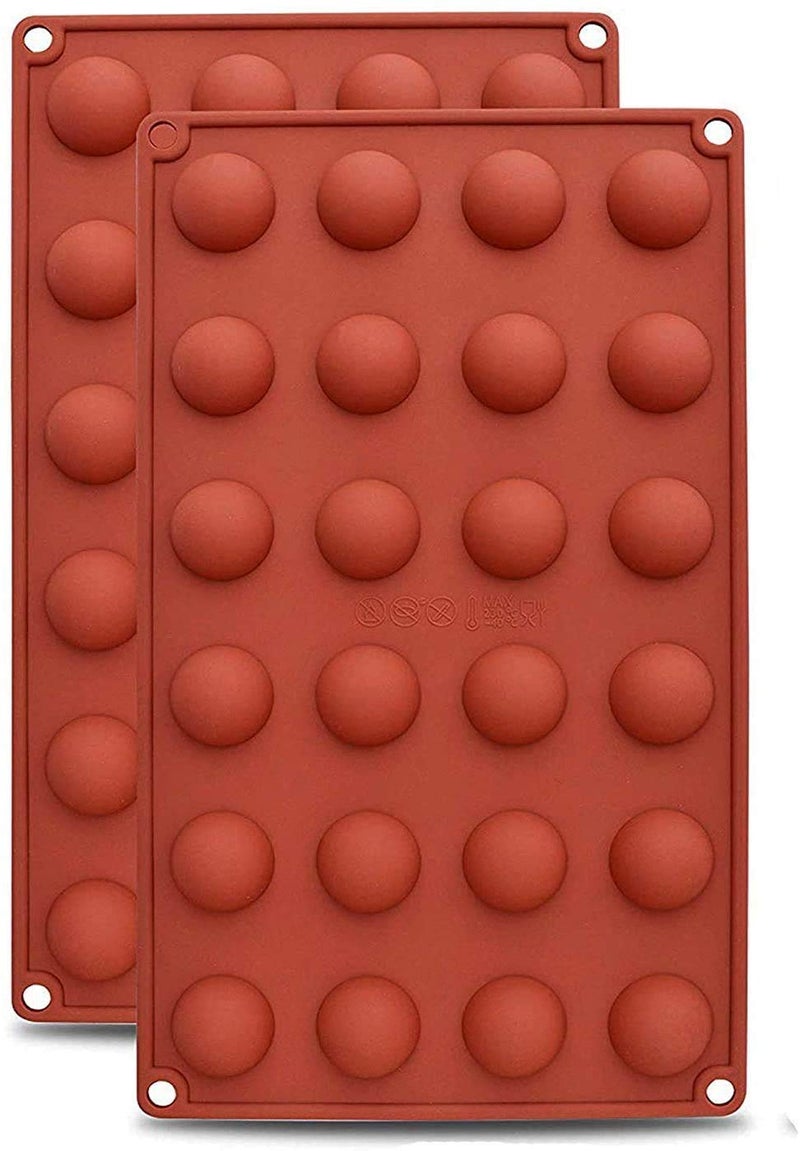 Zollyss Silicone Half Round Chocolate Mould | 24 Cavity Pack of 1 | Multi Color Silicone Mould of 29.3 X 17 X 1.4 cm | Decorating Tool for Mousse Dessert - Image 2