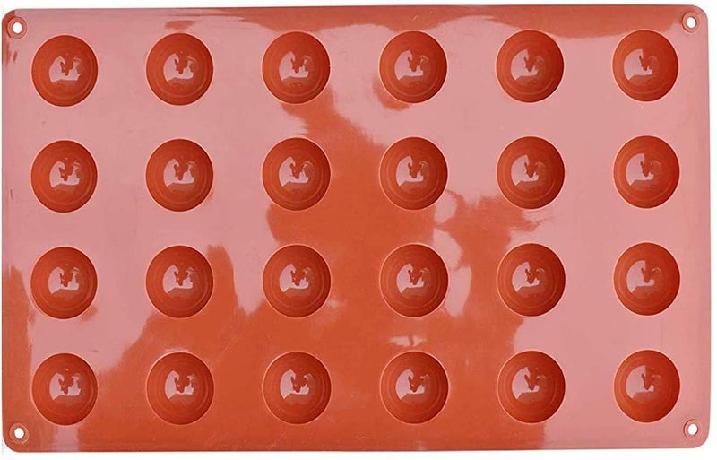 Zollyss Silicone Half Round Chocolate Mould | 24 Cavity Pack of 1 | Multi Color Silicone Mould of 29.3 X 17 X 1.4 cm | Decorating Tool for Mousse Dessert - Image 3