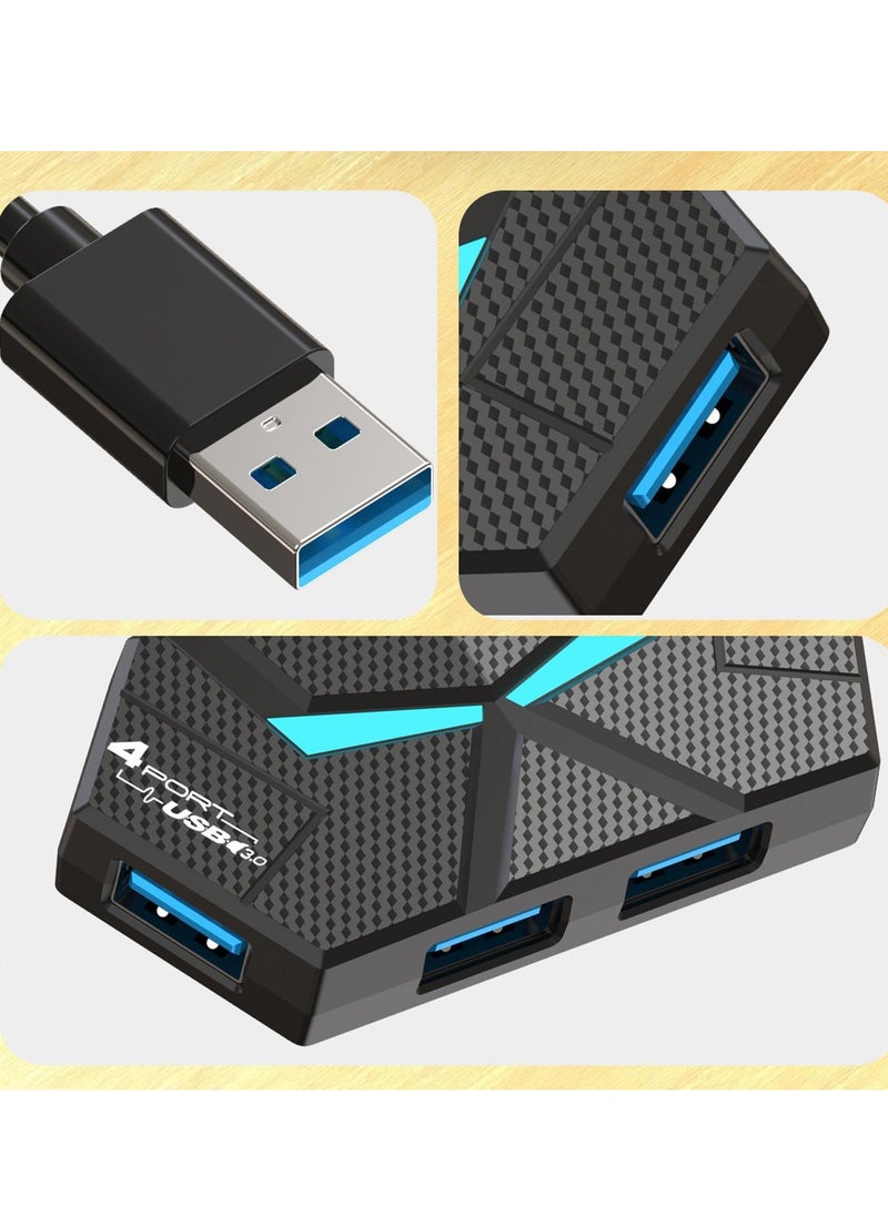 Colorful Atmosphere Light Hub 7-Port Multi-Port Adapter Ultra-Thin Data Center USB A Splitter [Support Charging] Multi USB Extender for Laptop, Desktop, Xbox, PS5, Mouse, Keyboard, Flash Drive, Printer - 60CM Black  - Image 4