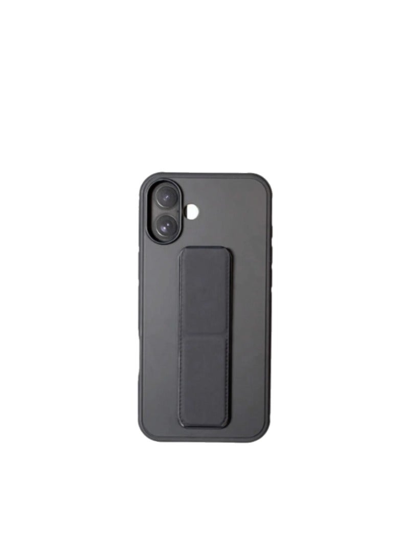 Magnetic Strap & Stand Cover & Case Compatible with Apple iphone 16  - Black