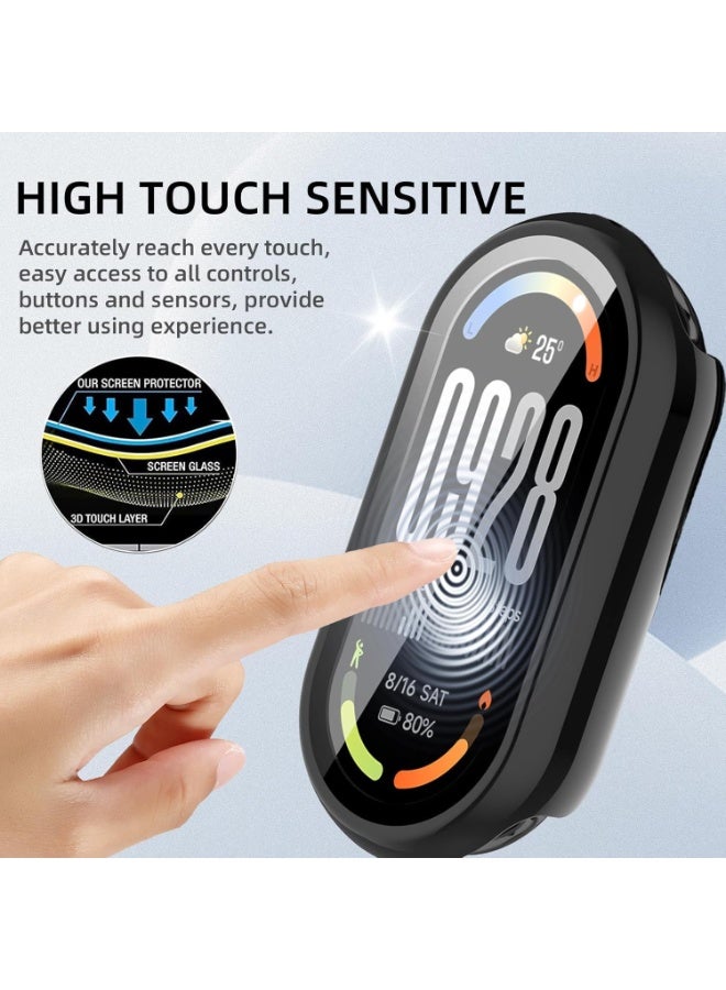 Hard PC Protective Case Cover for Mi Band 10/9/8, Shockproof Anti-Scratch Slim Lightweight Full Protective Edge Cover (Black) - Image 3