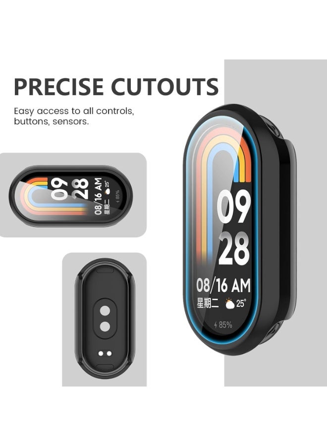 Hard PC Protective Case Cover for Mi Band 10/9/8, Shockproof Anti-Scratch Slim Lightweight Full Protective Edge Cover (Black) - Image 2