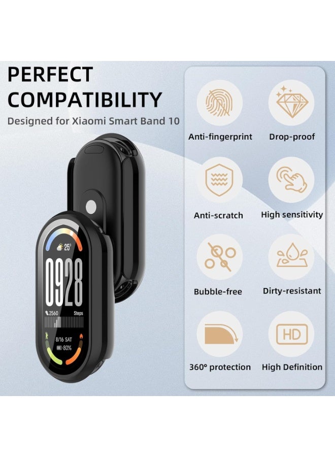 Hard PC Protective Case Cover for Mi Band 10/9/8, Shockproof Anti-Scratch Slim Lightweight Full Protective Edge Cover (Black) - Image 5