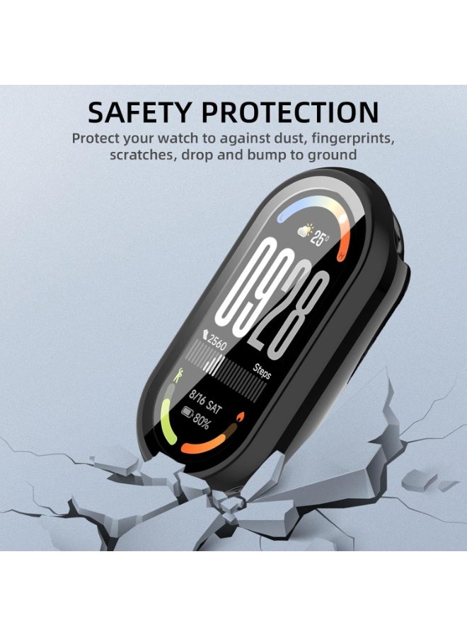 Hard PC Protective Case Cover for Mi Band 10/9/8, Shockproof Anti-Scratch Slim Lightweight Full Protective Edge Cover (Black) - Image 4