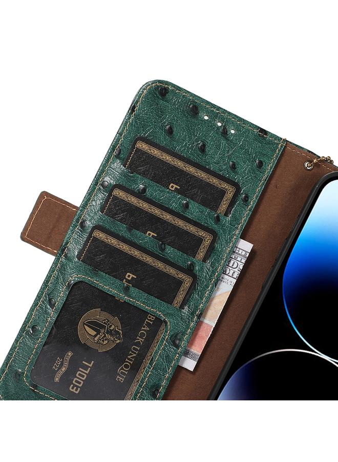 S-TOP Case For Asus Zenfone 10 / Zenfone 9 Ostrich Pattern Genuine Leather RFID Phone Case - Image 5