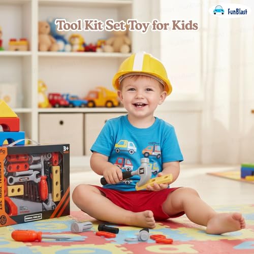 FunBlast Tool Kit Set Toy for Kids, Set of 19 Pcs; Little Engineer Tool Kit Toys, Pretend Play Toys for Boys, Role Play Toys for Toddlers, Learning Toy for Boys, Children (Multi-Color) - Image 5