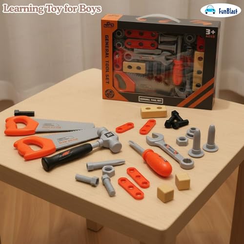 FunBlast Tool Kit Set Toy for Kids, Set of 19 Pcs; Little Engineer Tool Kit Toys, Pretend Play Toys for Boys, Role Play Toys for Toddlers, Learning Toy for Boys, Children (Multi-Color) - Image 3