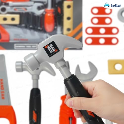 FunBlast Tool Kit Set Toy for Kids, Set of 19 Pcs; Little Engineer Tool Kit Toys, Pretend Play Toys for Boys, Role Play Toys for Toddlers, Learning Toy for Boys, Children (Multi-Color) - Image 4
