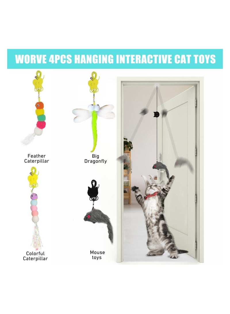 MissTiara 4PCS Hanging Cat Toys for Indoor Cats,Interactive cat Toys for Indoor Cats ,Hanging Door Bouncing Cat Toy ,Interactive Cat huntingToys for Kitten Indoor Door Frame - Image 2
