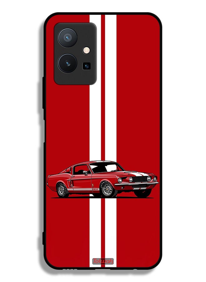 Tolwak Vivo Y75 5G Protective Case Cover Vintage Car Abstract Art - Image 2