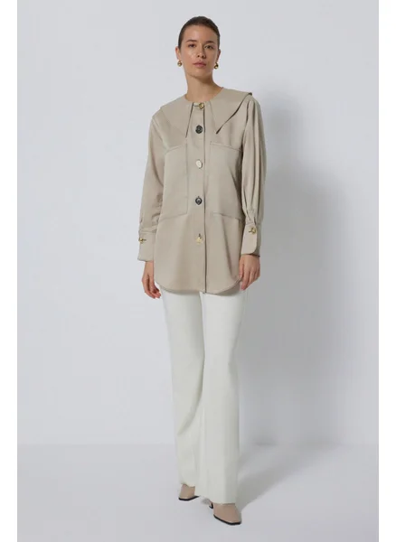 توتشي Contrast Stitched Large Pocket Shirt
