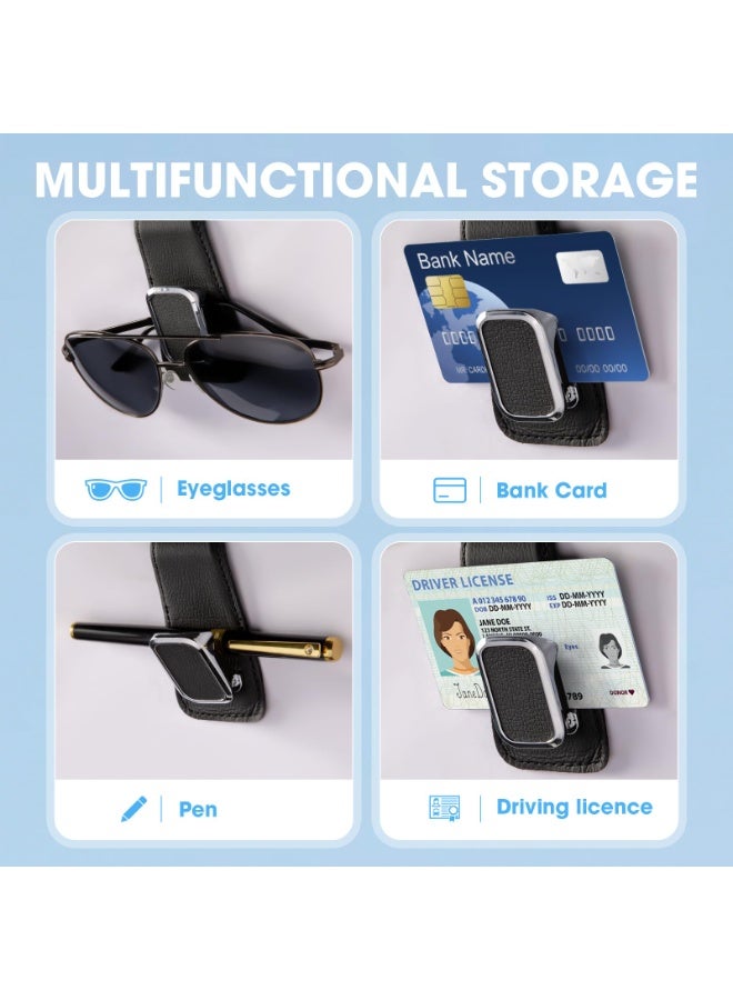 بيوينتي ​حامل نظارات سيارة أنيق - مشبك قمرة عالي الجودة مع منظّم تذاكر - إكسسوار داخلي عالمي (أسود)​​ - Image 5