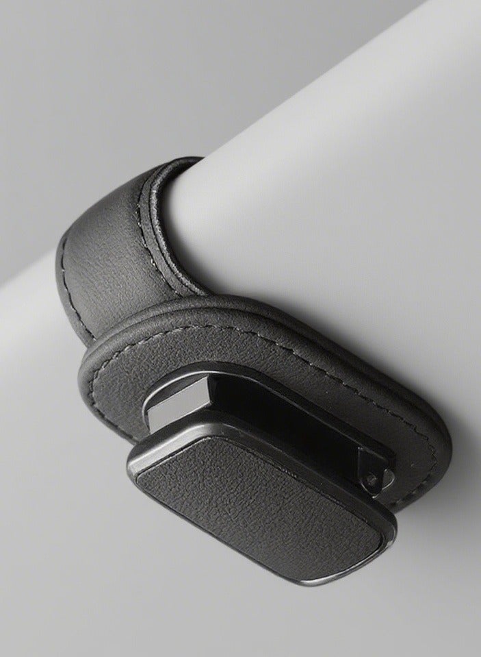 بيوينتي ​حامل نظارات سيارة أنيق - مشبك قمرة عالي الجودة مع منظّم تذاكر - إكسسوار داخلي عالمي (أسود)​​ - Image 1