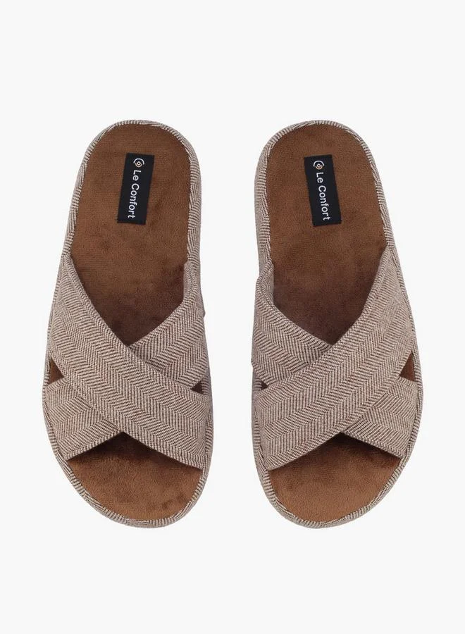 Le Confort Men Cross Strap Bedroom Slippers