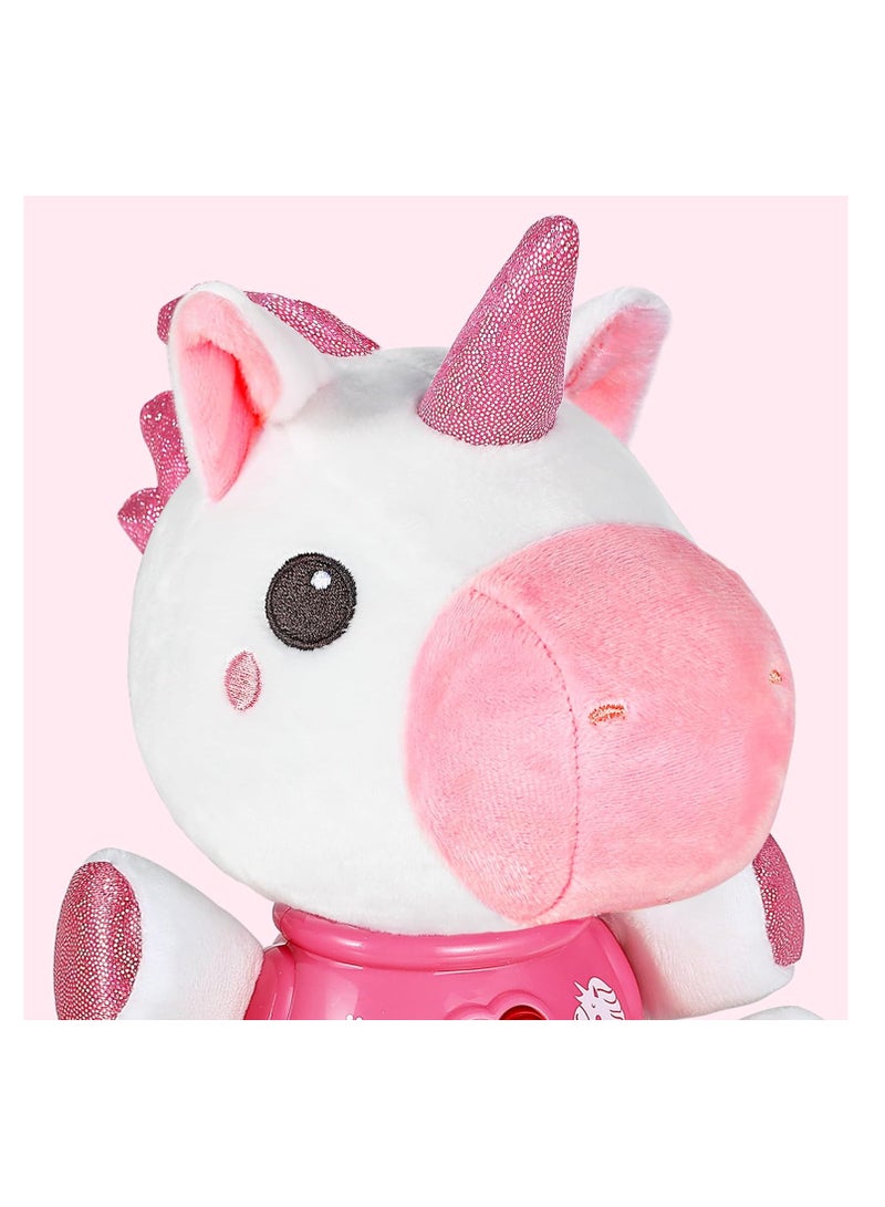 YelaJoy Baby Unicorn Musical Toys, Newborn Girls Soft Plush Stuffed Animal, Infant Light Music Set, 1st Birthday Shower Gift Easter Basket Stuffer 0 1 3 6 9 12 18 Months, Toddler Boy - Image 2