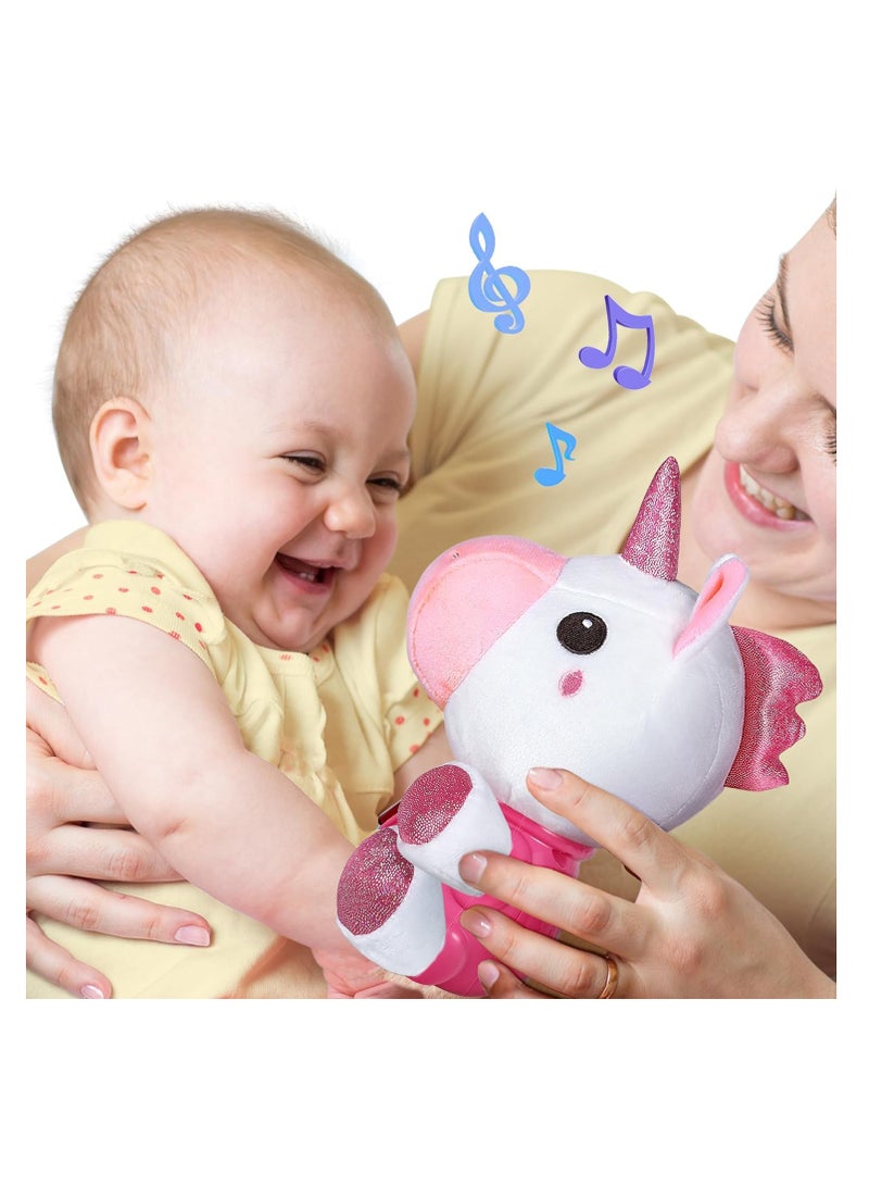 YelaJoy Baby Unicorn Musical Toys, Newborn Girls Soft Plush Stuffed Animal, Infant Light Music Set, 1st Birthday Shower Gift Easter Basket Stuffer 0 1 3 6 9 12 18 Months, Toddler Boy - Image 4