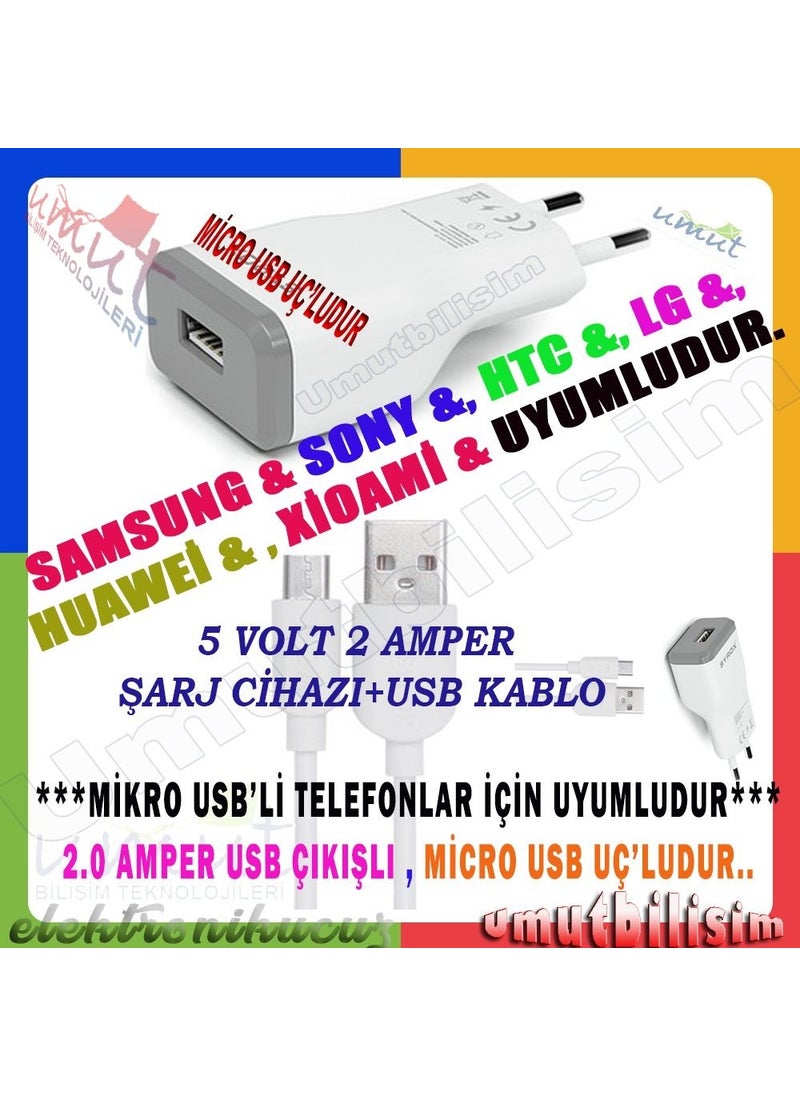 Syrox - Eu-39-Yotaphone 2 Compatible 2.0 Ampere Charger with Micro USB Port + Cable Charger - J15 - Image 1