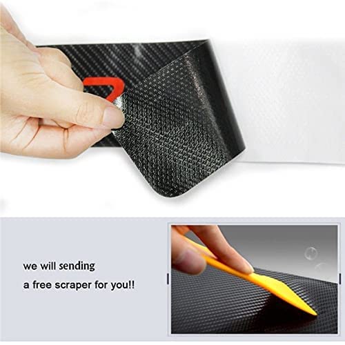Vadda 4pcs Carbon Fibre Sticker Car Door Sill Scuff Guard, Welcome Pedal Protect, Anti-Kick Scratch for Cars Doors | PVC | (Black) - Image 2