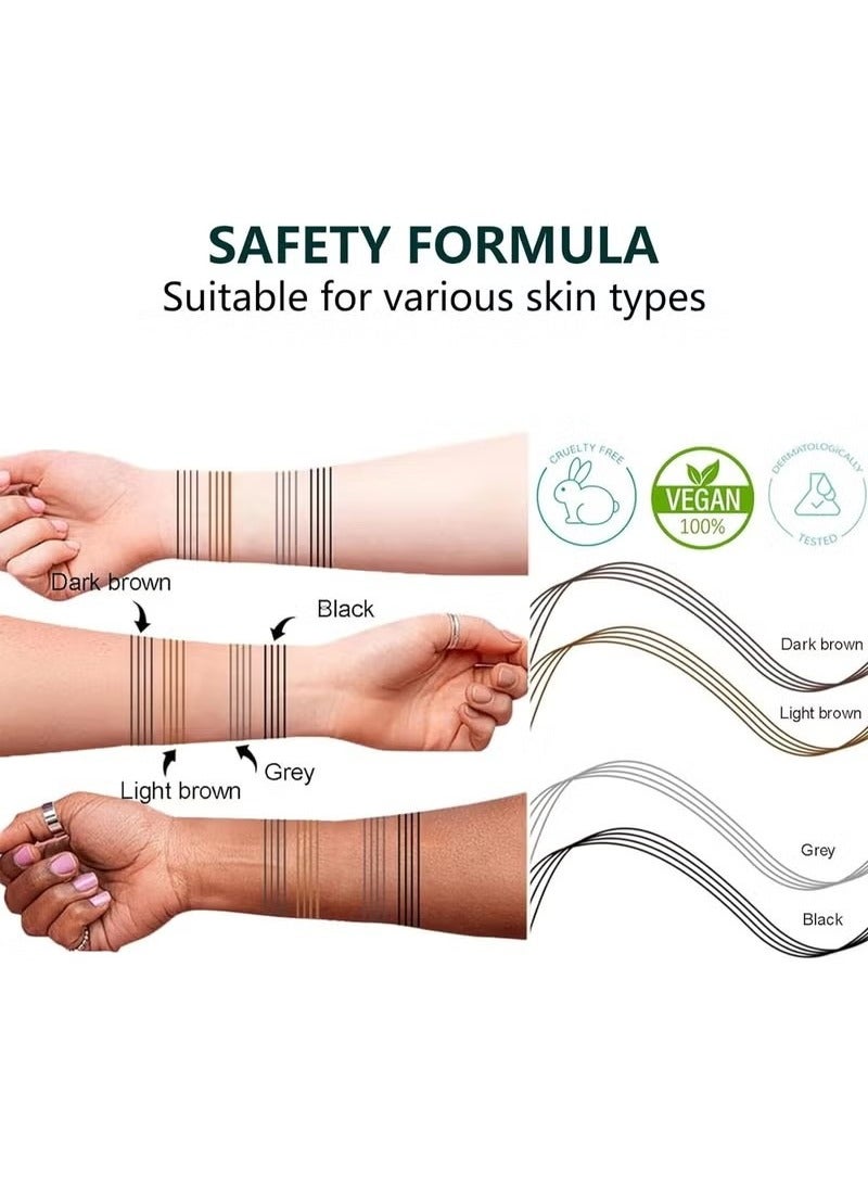 QIC 2 PCS Microblading Eyebrow Pencil, Eyebrow Pen with an Upgrade Micro-Fork Tip Applicator, Waterproof Long-Lasting Microblading Eyebrow Pen for Natural Looking Brows Makeup (Light Brown/Dark Brown) - Image 3