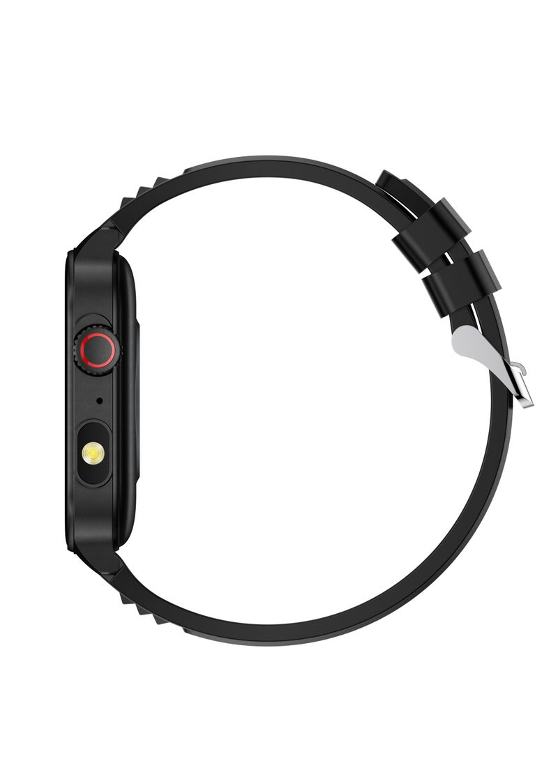 LIGE New Smart Watch for Men Outdoor Sports LED Flashlight 2.01" HD Large Screen with Big Battery Bluetooth Call AI Voice Waterproof Silicone Black Strap - Image 3