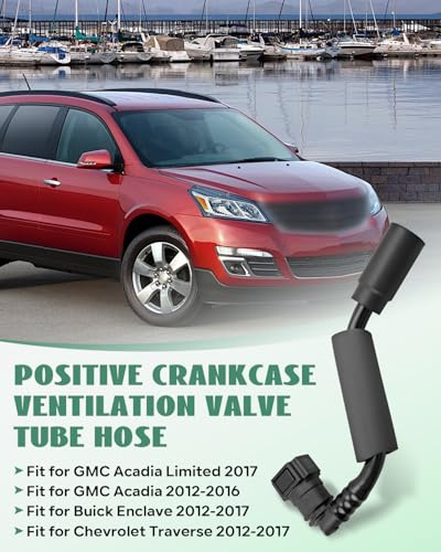 JUWEVAZU Positive Crankcase Ventilation Valve Tube Hose and PCV Valve Fitting Adapter Connector Right Kit Fit for Chevy Traverse Buick Enclave GMC Acadia 2012-2017, Replace 12648138 12681693 12583384 - Image 2