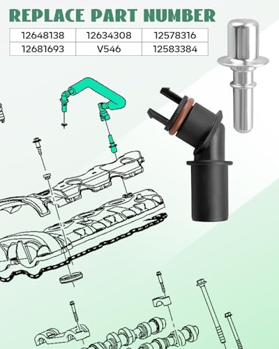 JUWEVAZU Positive Crankcase Ventilation Valve Tube Hose and PCV Valve Fitting Adapter Connector Right Kit Fit for Chevy Traverse Buick Enclave GMC Acadia 2012-2017, Replace 12648138 12681693 12583384 - Image 3