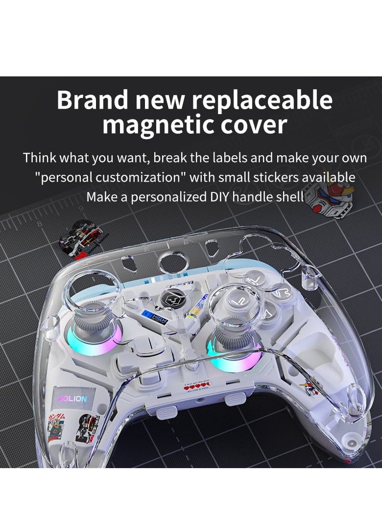 Interactive Screen Gaming Controller, Hall Effect Game Controller for PC, Switch,iOS,Android, Gamepad Joystick, Motion Sensing, RGB Light, Bluetooth & 2.4G Connection Purple - Image 4