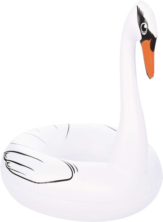 Coconut Float Coconut Outdoor Majestic White Swan Pool - Inflatable Pool Ring Float - Durable Long Lasting Lounge Tube and Water Toy - Fun Decoration for Parties, Events - Ages 8+ Years - Image 1