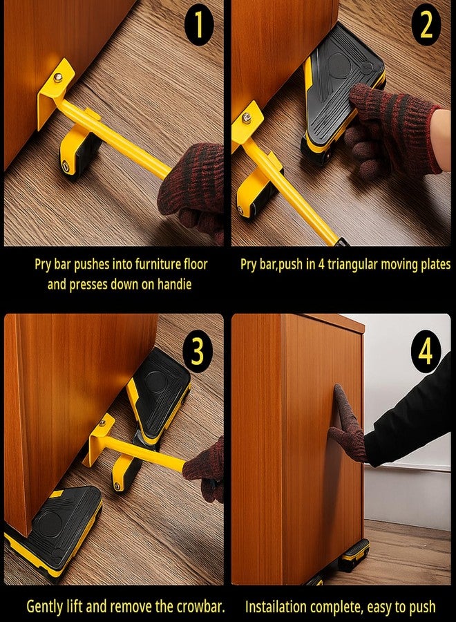 Lynacz Furniture Moving Tool Set | Heavy Duty Lifter with 4 Sliders & 300 Kg Capacity for Easy Household Lifting & Shifting - Image 4