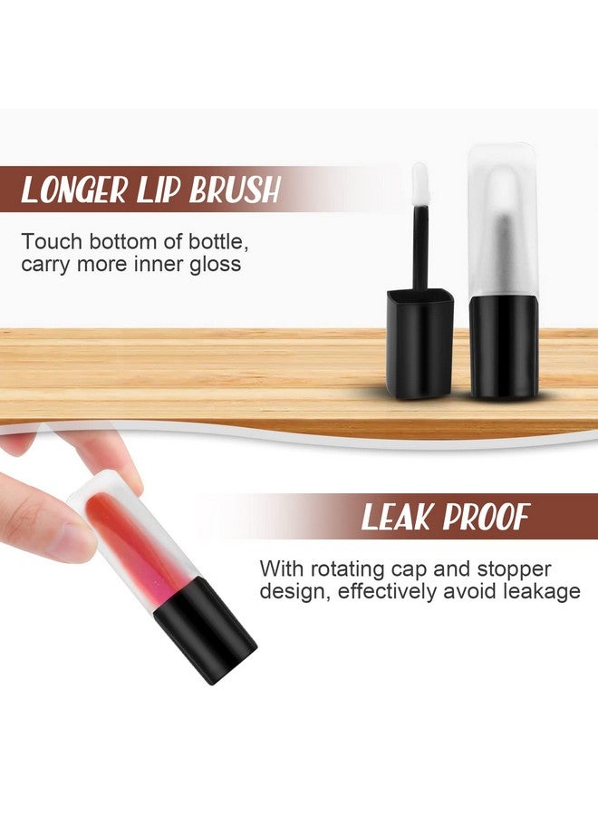 Cositina 5 Pcs 5ml Frosted Glass Lip Gloss Tubes Refillable Square Lip Glaze Tube Vials Mini Lip Balm Bottle Container with Wands & Stoppers for Women Girls DIY Makeup Travel - Image 3