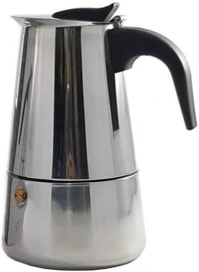 Spaceshoop Italian Stainless Steel Coffee Maker Moka Pot: Stovetop Espresso Coffee Maker Moka Pot