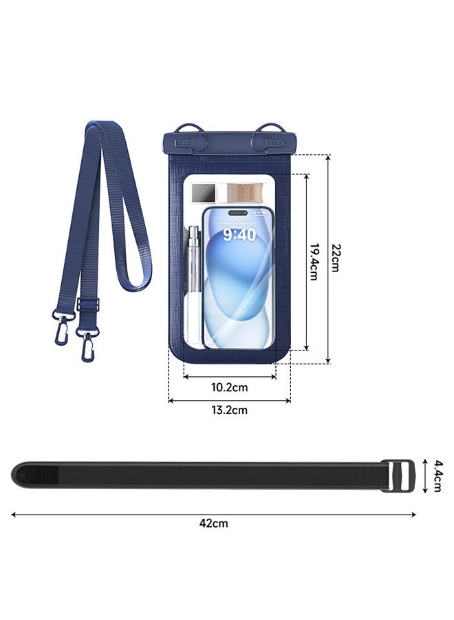 قضايا الهاتف المقاومة للماء، ipx8 مقاومة للماء أكياس الهاتف المختومة مصنوعة من مواد PVC، أكياس حماية الهاتف تحت الماء، أكياس الهاتف الغوص، الحبال والأسلحة، السباحة، الرفط، الغوص الهاتف أكياس جافة، مناسبة للهواتف 7.2 بوصة وأصغر (1 حزمة) - Image 2