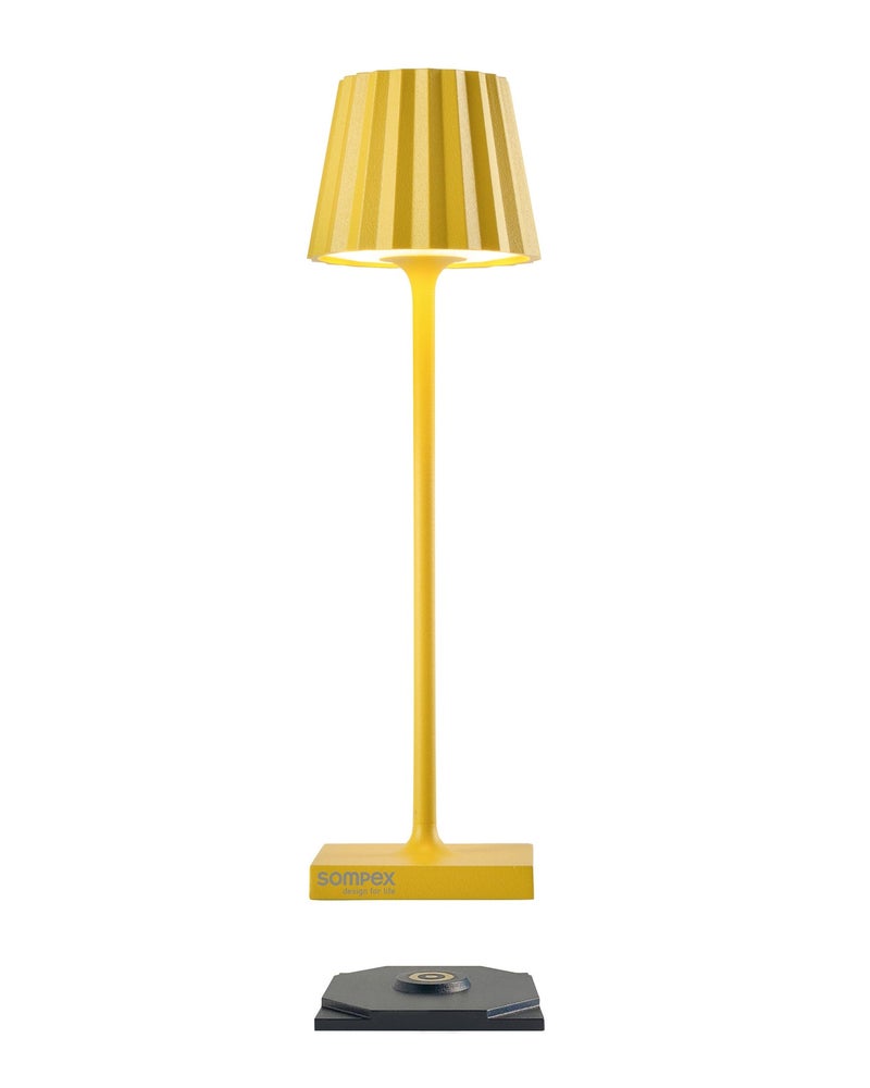 Sompex Troll Nano Table Lamp (Matte finish) | Indoor & Outdoor | 2 light colours | Stepless touch dimmer | 1.6W LED Battery Operated | Aluminium | 54 (splash and dust proof) 10 x 21 cm - Yellow - Image 3