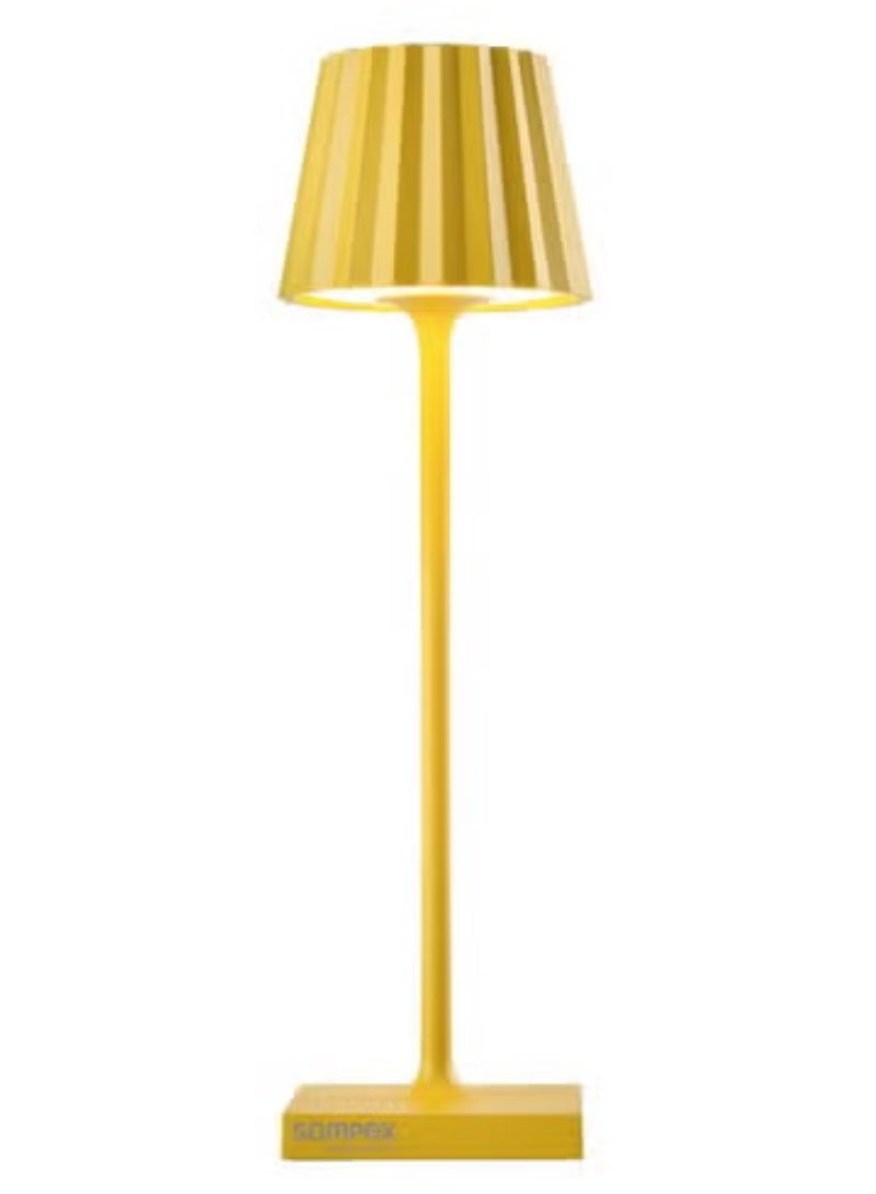 Sompex Troll Nano Table Lamp (Matte finish) | Indoor & Outdoor | 2 light colours | Stepless touch dimmer | 1.6W LED Battery Operated | Aluminium | 54 (splash and dust proof) 10 x 21 cm - Yellow - Image 1