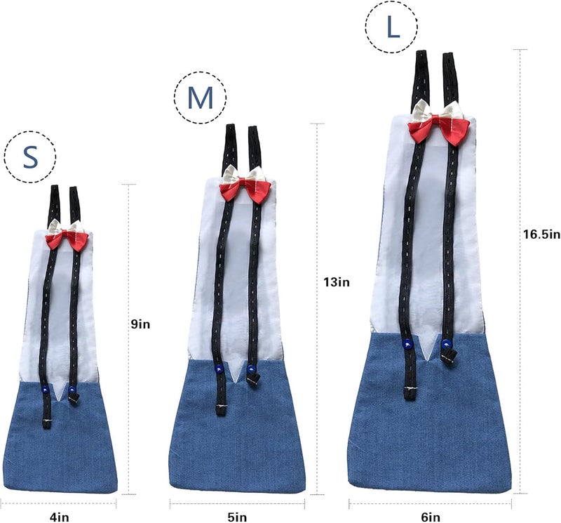Winmany Chicken Duck Goose Diaper Washable Pet Bow Tie Diapers for Hens Roosters Poultry 1 Pack (L, Blue) - Image 2