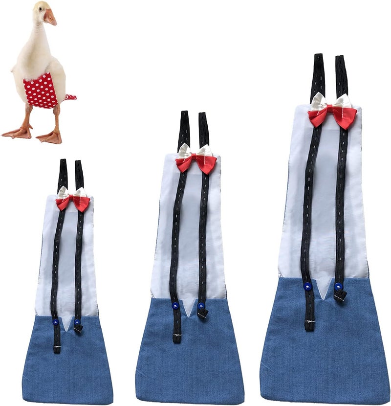 Winmany Chicken Duck Goose Diaper Washable Pet Bow Tie Diapers for Hens Roosters Poultry 1 Pack (L, Blue) - Image 1