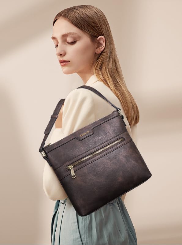 CHOLISS Large Crossbody Bags for Women, Medium Size Purses for Women with Vegan Leather, Dark Brown - Image 2