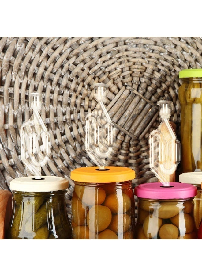 مجموعة من 3 أغطية على شكل حرف S مزودة بصمام هواء للتخمير، مع ثلاثة أغطية للتخمير المنزلي - Image 2