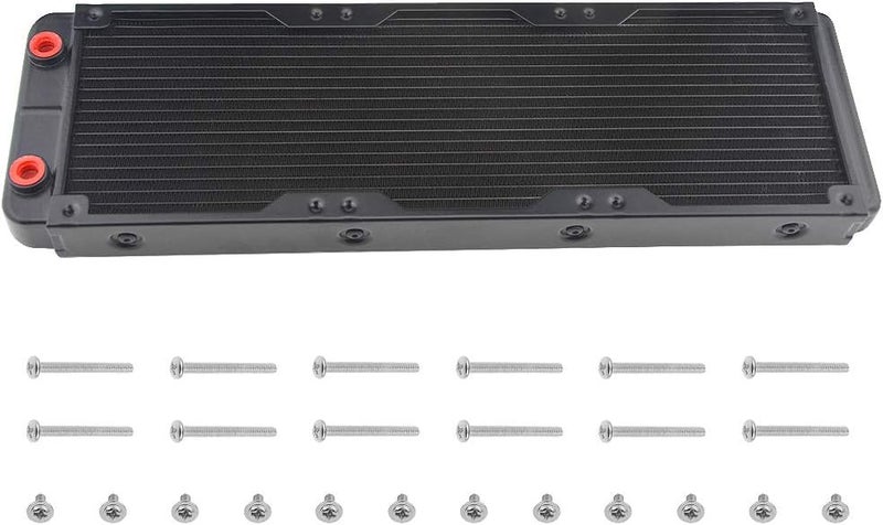 BXQINLENX مبادل حراري رادياتور ألمنيوم BXQINLENX 18 أنبوب لنظام تبريد المياه بالليزر CO2 360 مم - Image 1