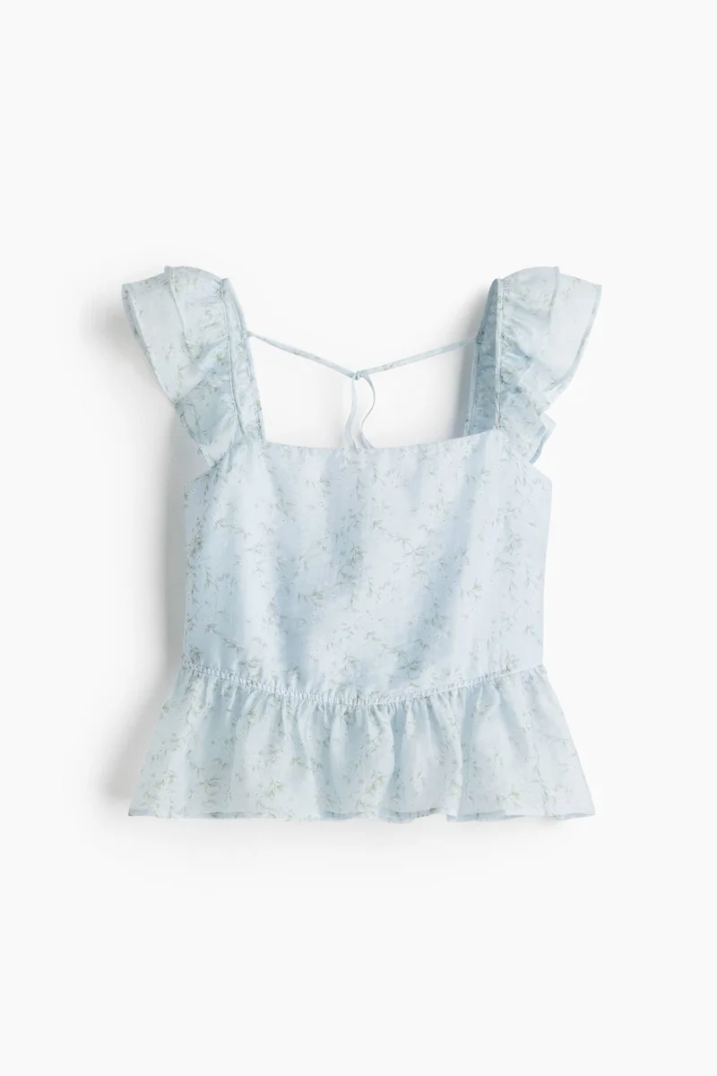 H&M Tie-detail peplum blouse