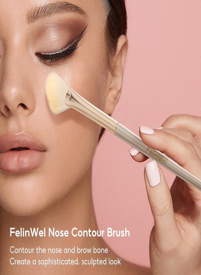 FelinWel Nose Contour Brush Half Fan-shape Makeup Brush for Precise Contouring, Soft Bristles, Versatile Use - Image 2