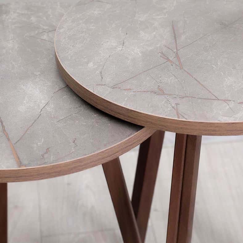 Pan Home مجموعة طاولات مارنوس المكونة من 3 قطع باللون البني - Image 5