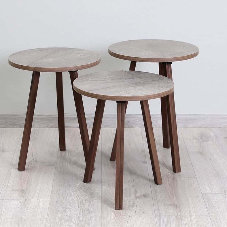 Pan Home مجموعة طاولات مارنوس المكونة من 3 قطع باللون البني - Image 2