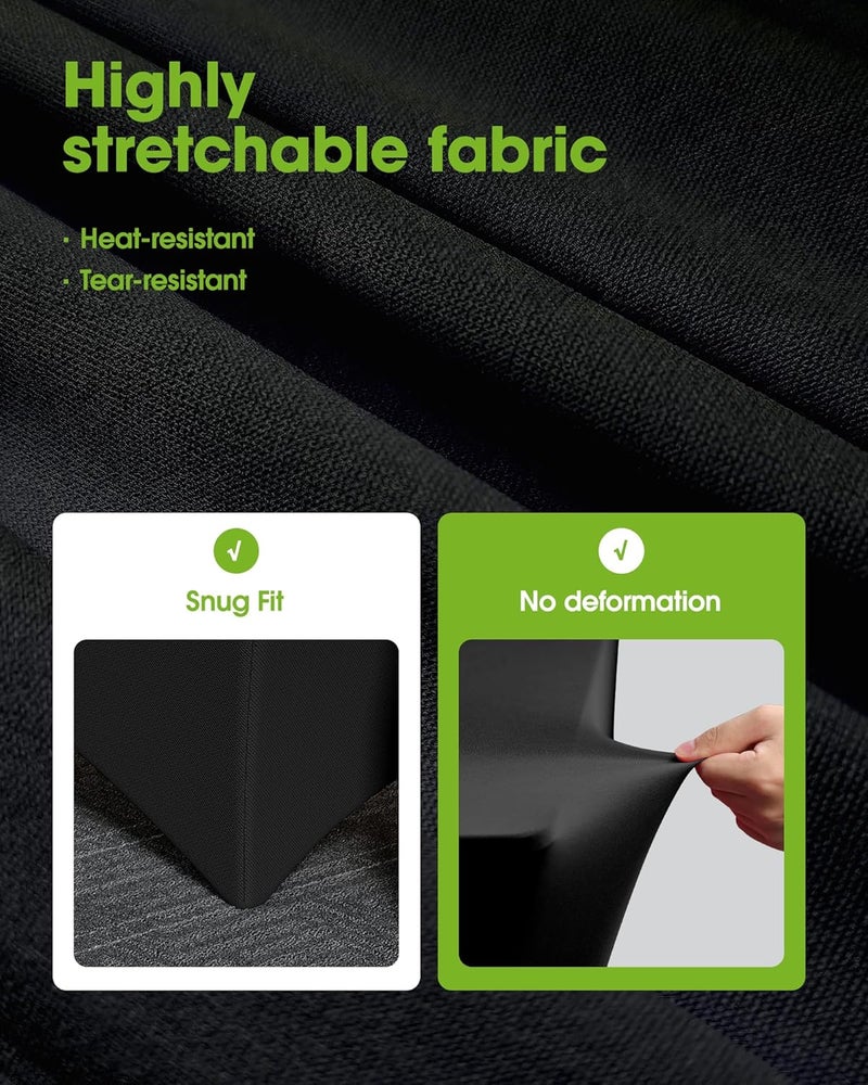 Spandex Tablecloth 6ft - 2 Pack, Fitted and Stretch Table Cover for Rectangle Tables, Black - Image 3