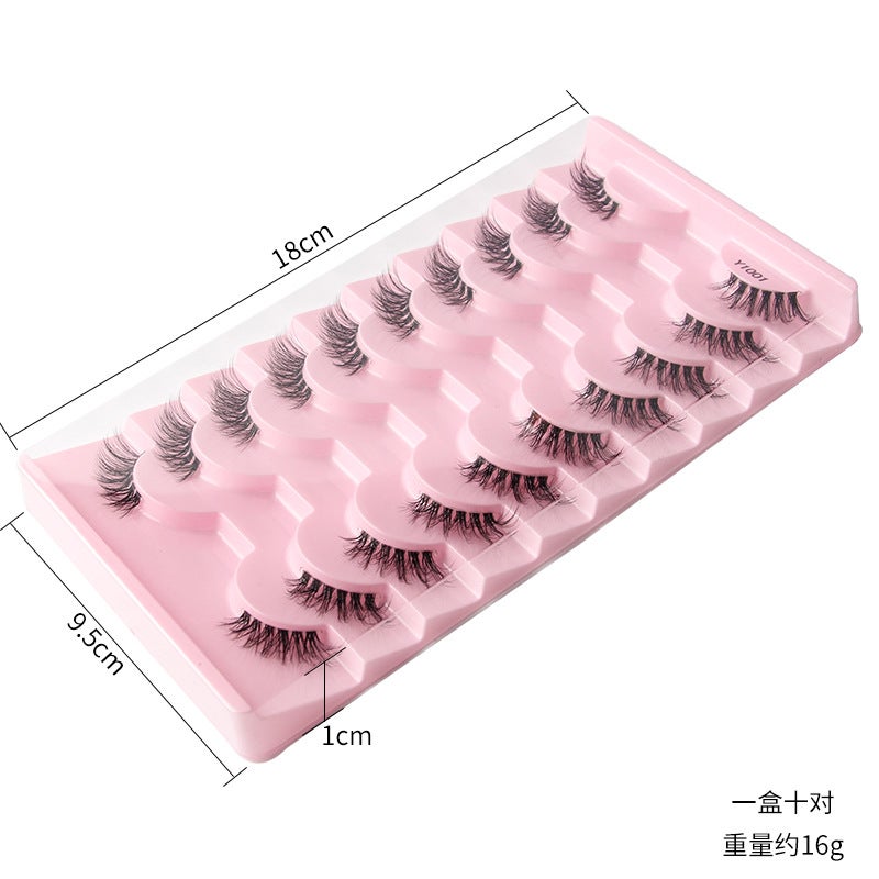 Wholesale Cross-Border European, Middle Eastern 10-Pair Faux Mink Curling Dense Half-Eye False Eyelashes - Image 2